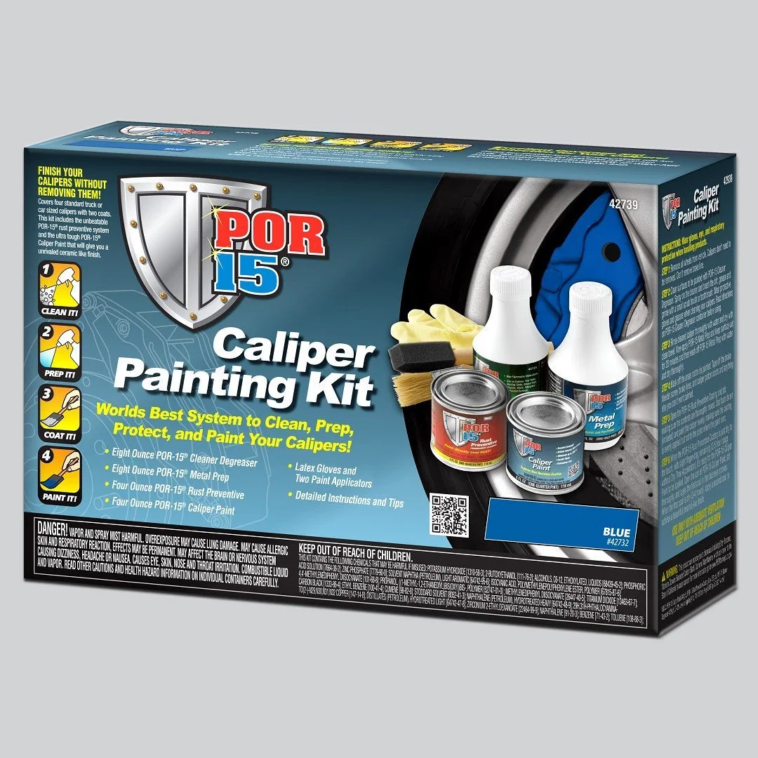 42739 – POR 15 Caliper Paint, Heat Resistant to 500 Degrees Fahrenheit Blue Kit Includes 8 Ounce Cleaner Degreaser/ 8...